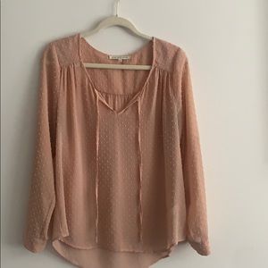 Daniel Rainn Long Sleeve Blush Blouse